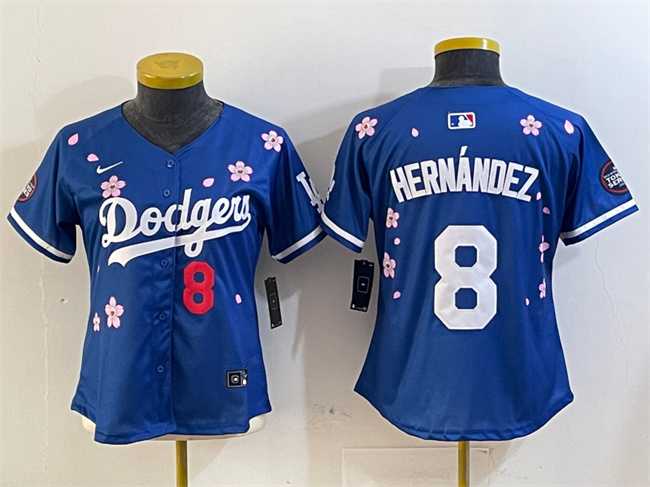 Womens Los Angeles Dodgers #8 Enrique Hernandez Royal 2025 Tokyo Series Limited Stitched Jersey